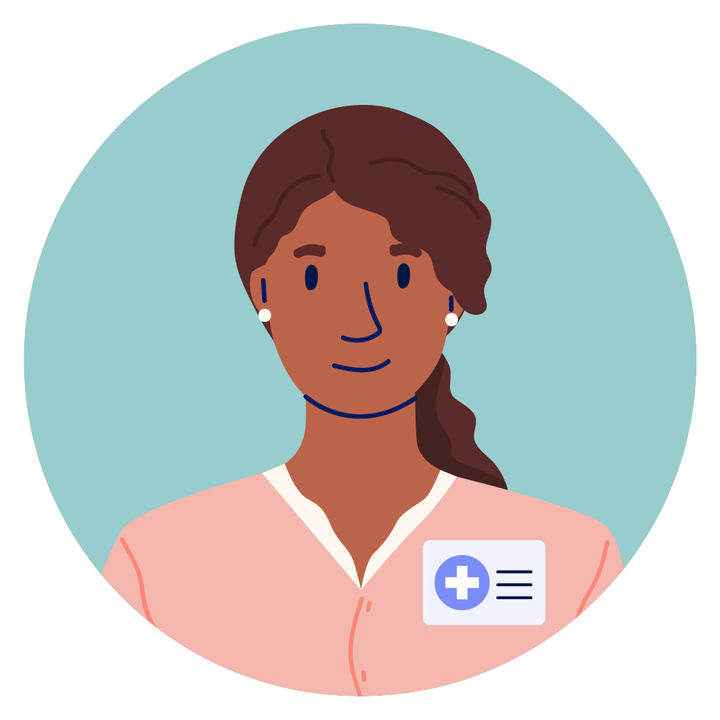 Image: Female Nurse with badge